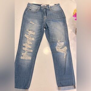 Distressed relaxed fit straight leg jeans NWT